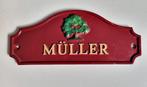 Gietijzeren naambord / huisnummer met naam Müller, Antiek en Kunst, Curiosa en Brocante, Ophalen of Verzenden