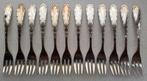 12 Zilveren gebaks/taartvorkjes, Antiek en Kunst, Ophalen of Verzenden