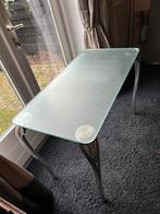Tafel / sidetable van glas, Ophalen, 100 tot 150 cm, Glas, Zo goed als nieuw