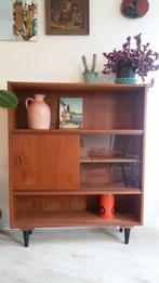 Leuke vintage dressoir sideboard jaren 60 teak retro, Gebruikt, 100 tot 150 cm, Met deur(en), Ophalen of Verzenden