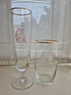 2 bierblazen van '3 hoefijzers bier', Ophalen of Verzenden, Zo goed als nieuw, Bierglas