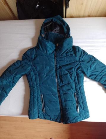 Dames/meisjes jas meg capuchon groen, petrol, heeft/winter  beschikbaar voor biedingen