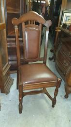 Eetkamer stoelen leder  Diverse sets, Huis en Inrichting, Stoelen, Ophalen, Bruin, Zo goed als nieuw, Stof