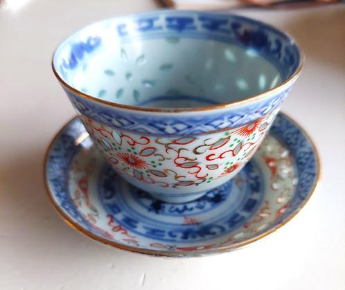Prachtig gedecoreerde kleine Chinese schaaltjes en kommetje, Antiek en Kunst, Antiek | Porselein, Ophalen of Verzenden