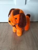 Vintage knuffel hond, oranje en bruin, Ophalen