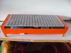 Schotelverwarmer met 2 waxinelichtjeshouders oranje 34x15cm, Ophalen of Verzenden, Zo goed als nieuw