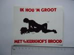 sticker oud Bakker VD KERKHOF brood groot strip schuine humo, Verzenden, Zo goed als nieuw, Bedrijf of Vereniging