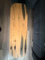 Robuuste salontafel van oud eiken wagonhout, Gebruikt, 100 tot 150 cm, Eikenhout, Ophalen of Verzenden