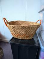 Rieten mand met oranje details, Ophalen of Verzenden, Zo goed als nieuw, Rechthoekig, Riet