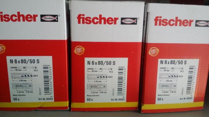 Diverse bevestigingsmaterialen Fischer etc, Doe-het-zelf en Verbouw, IJzerwaren en Bevestigingsmiddelen, Nieuw, Spijkers, 50 tot 100 mm