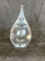 Leerdam glazen druppel met sticker, Antiek en Kunst, Ophalen of Verzenden