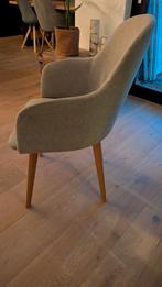 Mooie grijze stoel met houten poten, japandi stijl, Ophalen, Gebruikt, Modern / japandi, Vier