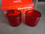 2 nieuwe rode waxinelichtjes te koop, Huis en Inrichting, Woonaccessoires | Kandelaars en Kaarsen, Ophalen of Verzenden, Nieuw