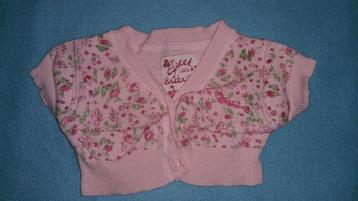 Bakkaboe vestje roze met bloemen maat 62 In zeer goede staat beschikbaar voor biedingen