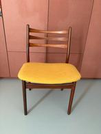 Mid-century leuke stole, teak and gele kussen, Ophalen, Gebruikt, Overige kleuren, Hout