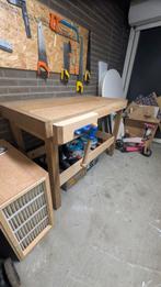 Werkbank met bankschroef - Eiken blad, goede staat, Ophalen
