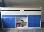 Halfhoogslaper Finn. Met blauwe deuren en lades, Kinderen en Baby's, Kinderkamer | Stapelbedden en Hoogslapers, Ophalen, Zo goed als nieuw