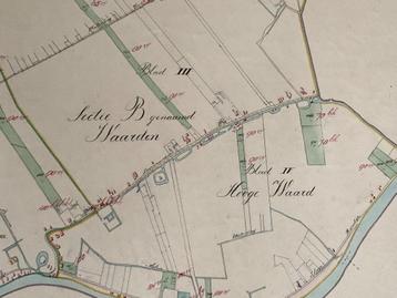 2 grote originele tekeningen kadaster Koudekerk ad Rijn 1888 beschikbaar voor biedingen