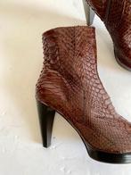 J95 Mare maat 39 lage leren open laarsjes schoenen hak leer, Bruin, Nieuw, Ophalen of Verzenden, Mare