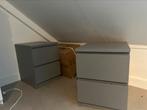 Ikea Malm nachtkasten 2x grijs, Huis en Inrichting, Ophalen, 50 tot 100 cm, Zo goed als nieuw, Minder dan 100 cm