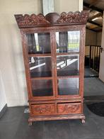 Indonesische Vitrinekast - Handgesneden Teak - Vintage, Ophalen