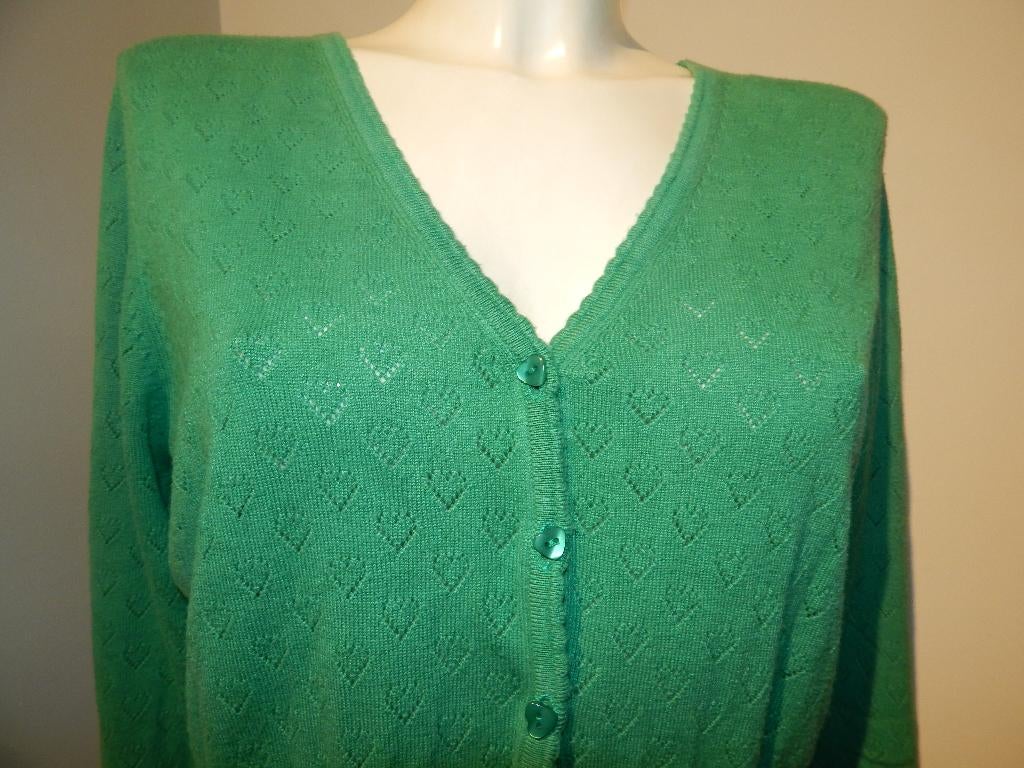 King Louie fijn vest appeltjes groen hartjes motiefje XL, Verzenden, Maat 46/48 (XL) of groter, King Louie, Gedragen
