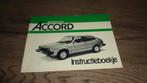 Instructieboekje  HONDA  ACCORD, Verzenden, Zo goed als nieuw, Honda