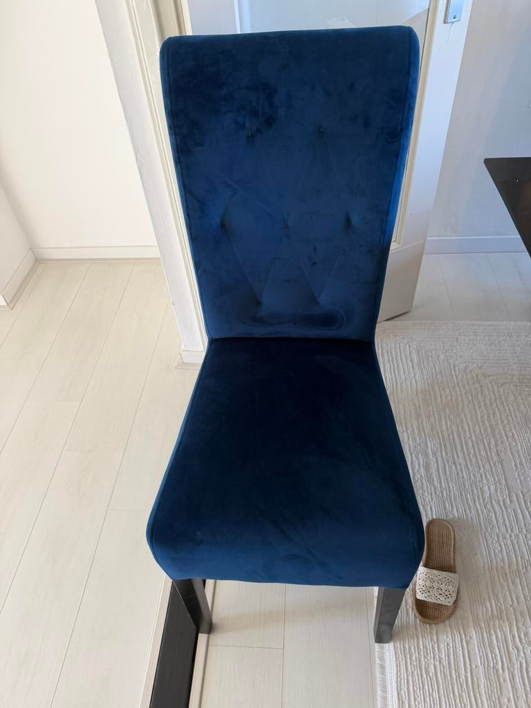6 Suede stoelen, Ophalen of Verzenden, Zo goed als nieuw, Bruin