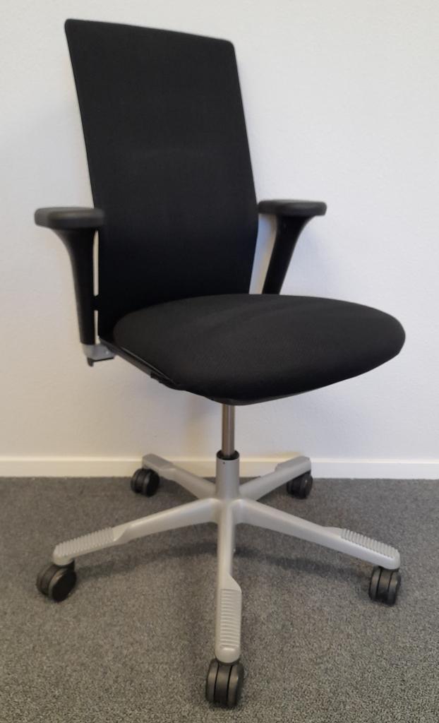 Bureaustoel HAG, stof zwart, Huis en Inrichting, Bureaustoelen, Gebruikt, Bureaustoel, Zwart, Ophalen of Verzenden