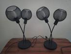Set van 2 zwarte nachtkast lampen, Gebruikt, Ophalen of Verzenden, Metaal, Modern