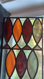 Glas in lood paneel vissen ca 21 bij 65 cm, Antiek en Kunst, Antiek | Glas en Kristal, Ophalen