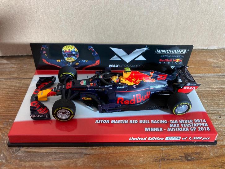 ✅ Max Verstappen 1:43 editie 37 Winner Austrian GP 2018 RB14, Verzamelen, Automerken, Motoren en Formule 1, Nieuw, Formule 1, Ophalen of Verzenden