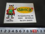 sticker België Beverlo DAVICA p.v.b.a. THE VIKING, Verzamelen, Stickers, Ophalen, Zo goed als nieuw, Bedrijf of Vereniging