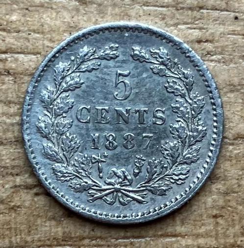 nette 5 cent 1887 Willem III, Postzegels en Munten, Munten | Nederland, Losse munt, 5 cent, Koning Willem III, Zilver, Ophalen