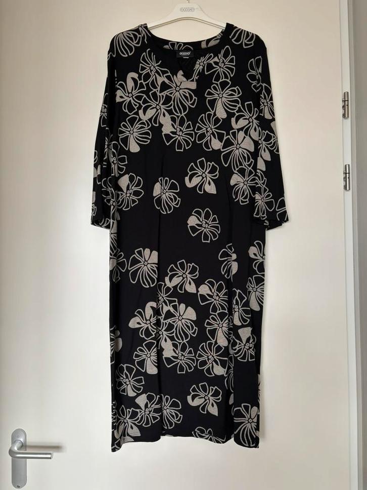 Leuke jurk Godske 48 zwart, Kleding | Dames, Jurken, Zo goed als nieuw, Maat 46/48 (XL) of groter, Zwart, Onder de knie, Verzenden