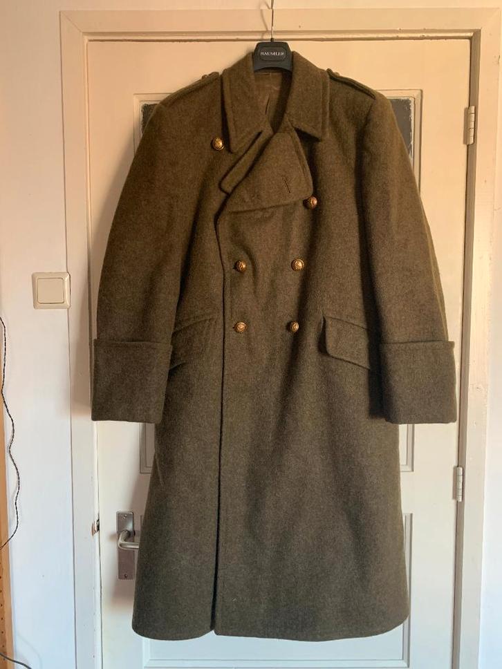 Lange donkergroene (vilten?) uniform jas; Esders; 48 1/2, Kleding | Dames, Jassen | Winter, Zo goed als nieuw, Maat 46/48 (XL) of groter