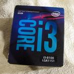 Intel Core i3-8100 boxed ongebruikt, Intel Core i3, 4-core, 3 tot 4 Ghz, Zo goed als nieuw