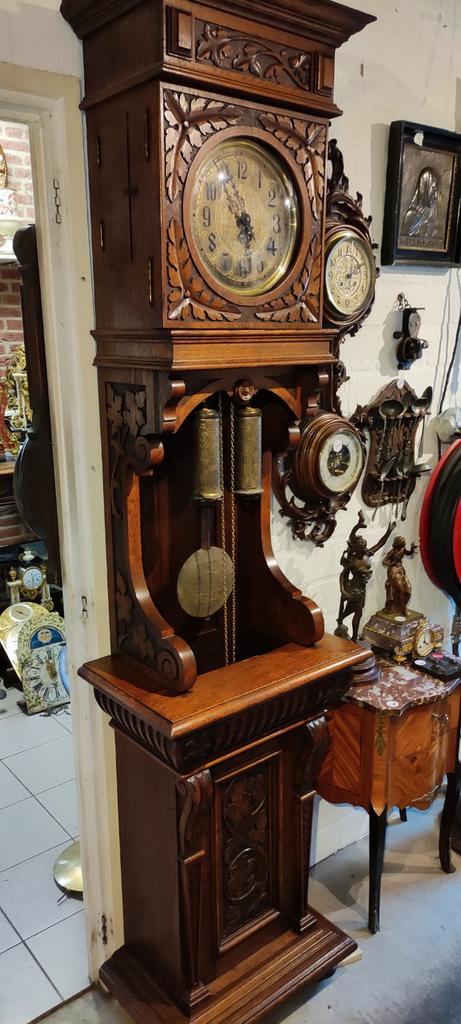 Antieke Duitse staande vrijslinger klok. €395,-., Antiek en Kunst, Antiek | Klokken, Ophalen