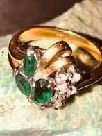 Prachtige ring 18 karaat goud met briljantjes, Sieraden, Tassen en Uiterlijk, Antieke sieraden, Verzenden, Goud, Ring, Met edelsteen