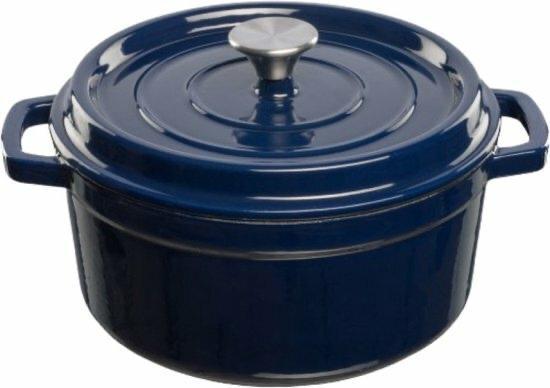 Blauwe geëmailleerde gietijzeren braadpan - 3.5L, Huis en Inrichting, Keuken | Potten en Pannen, Nieuw, Koekenpan of Braadpan