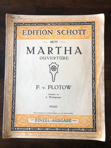 Bladmuziek Martha Ouverture voor piano van Flotow beschikbaar voor biedingen