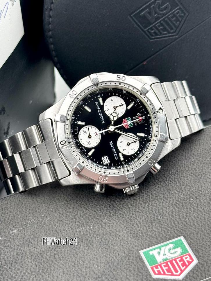 TAG Heuer CK1110-0 Professional 2000 Chronograph. Met doosje, Sieraden, Tassen en Uiterlijk, Horloges | Heren, Gebruikt, Polshorloge