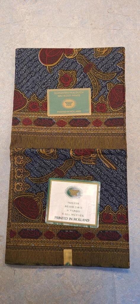 Originele Vlisco Wax Hollandais stof – 6 yards, Hobby en Vrije tijd, Stoffen en Lappen, Nieuw, Overige materialen, Ophalen of Verzenden