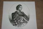 Antieke gravure - Portret Mevr. Bosboom Toussaint - 1875, Antiek en Kunst, Ophalen of Verzenden