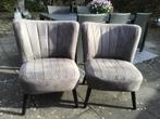 2 mooie grijze stoelen/fauteuils van stof, Huis en Inrichting, Stoelen, Ophalen, Gebruikt, Twee, Stof
