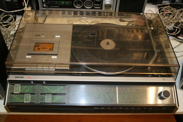 Philips 953  platenspeler-cassetterecorder-radio incl. boxen, Audio, Tv en Foto, Radio's, Gebruikt, Overige typen, Ophalen