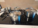 BK 4-delige pannenset, Huis en Inrichting, Keuken | Potten en Pannen, Gebruikt, Pannenset, Ophalen of Verzenden, Rvs