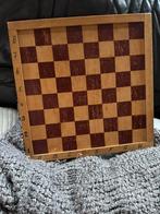 Oud dambord -schaakbord leerbord beschreven🤎, Hobby en Vrije tijd, Gezelschapsspellen | Bordspellen, Ophalen of Verzenden, Zo goed als nieuw