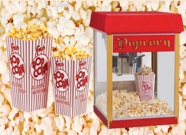 Popcornmachine Te huur inclusief ingrediënten., Hobby en Vrije tijd, Feestartikelen | Verhuur, Ophalen of Verzenden