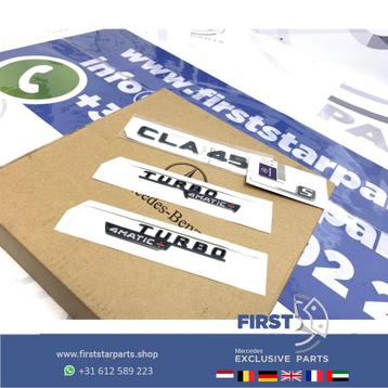 W118 X118 CLA45S AMG LOGO SET ZWART EMBLEMEN Mercedes CLA KL beschikbaar voor biedingen